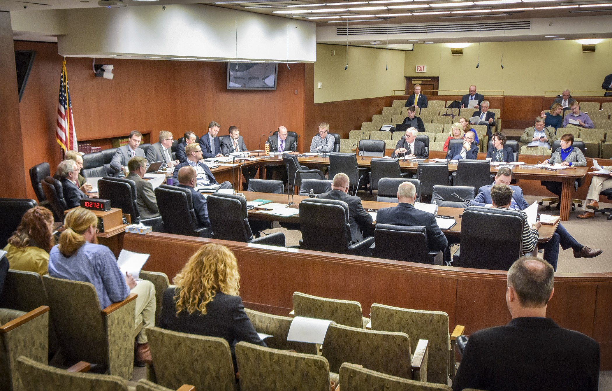 The House Agriculture Policy Committee takes up the omnibus agriculture policy bill March 28. Photo by Andrew VonBank